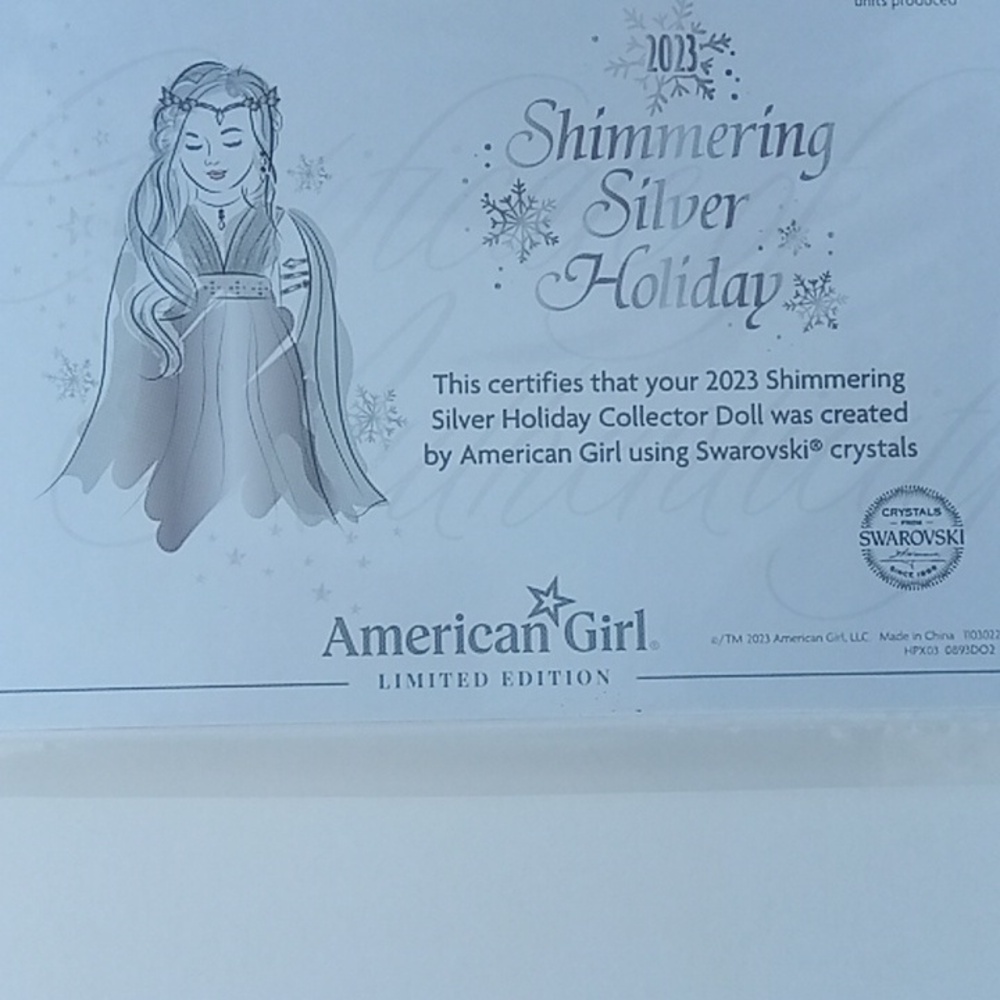 American Girl 2023 Shimmering Silver Holiday Collector Series Doll - Picture 16 of 16
